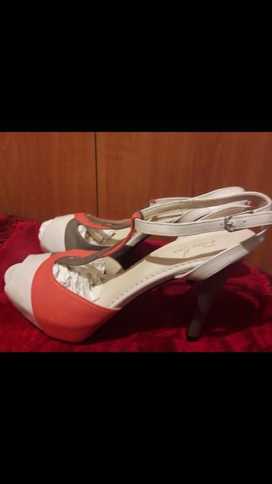 Sandale cu toc piele naturală, Diane Marie