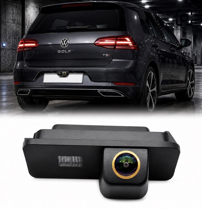 Cameră Marșarier Auto AHD 1080P pentru VW Golf 4, 5, 6, 7, Passat, Polo, Scirocco, Skoda Superb, Seat Leon, Ibiza Integrată în Lampa de numar cu LED