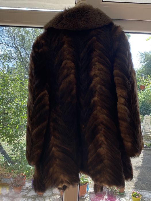 Палто от норка с яка от Северна лисица