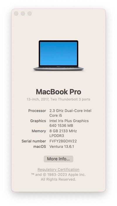 Apple MacBook Pro 2017 в идеальном состоянии