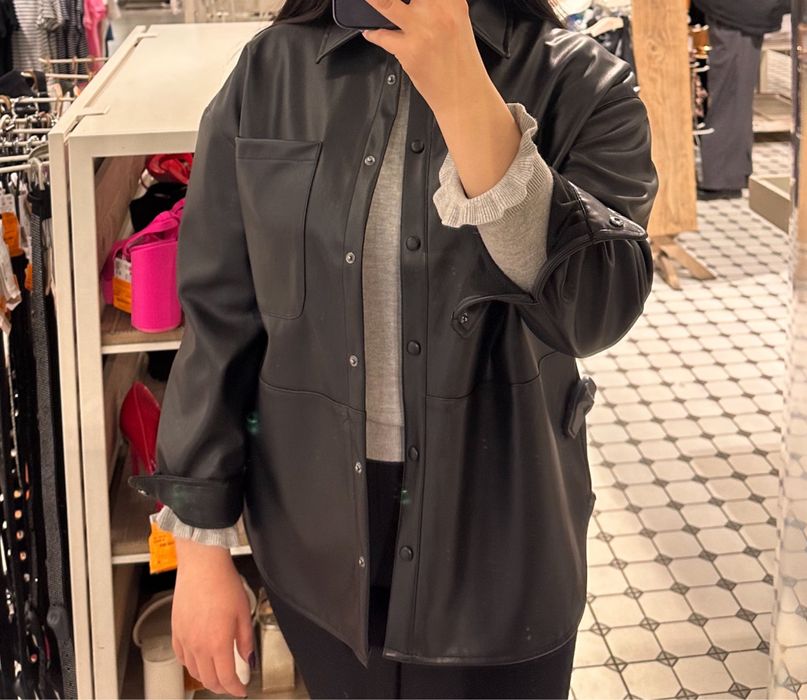 Кожаная рубашка M