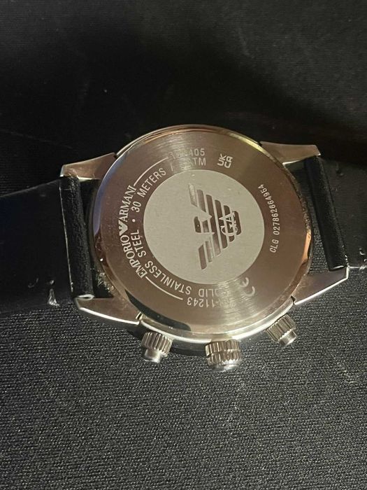 Ceas Conograf Emporio Armani cu curea neagra