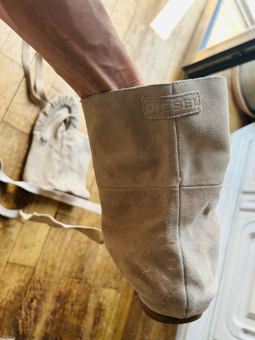 Cizme stil mocasin vara, piele intoarsa original Diesel