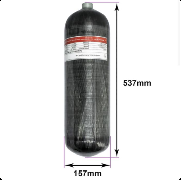 Карбонова бутилка Tuxing 6.8L 300bar PCP 300бар