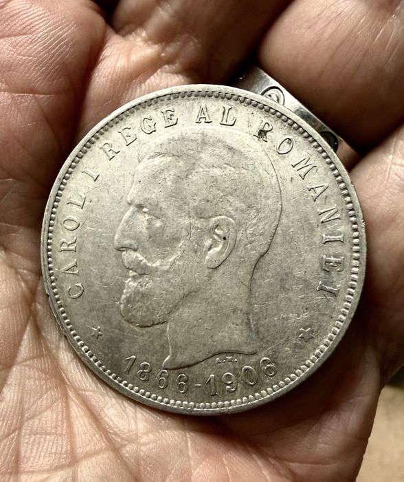 Moneda 5 lei 1906 Argint Regele Carol I. Stare bună!