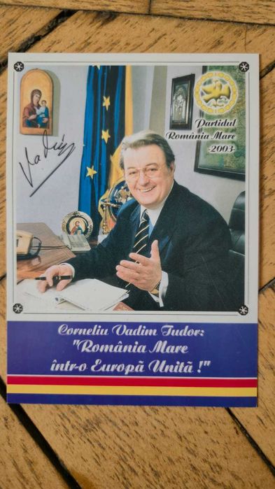 Calendar PRM 2003 – Corneliu Vadim Tudor – autograf olograf