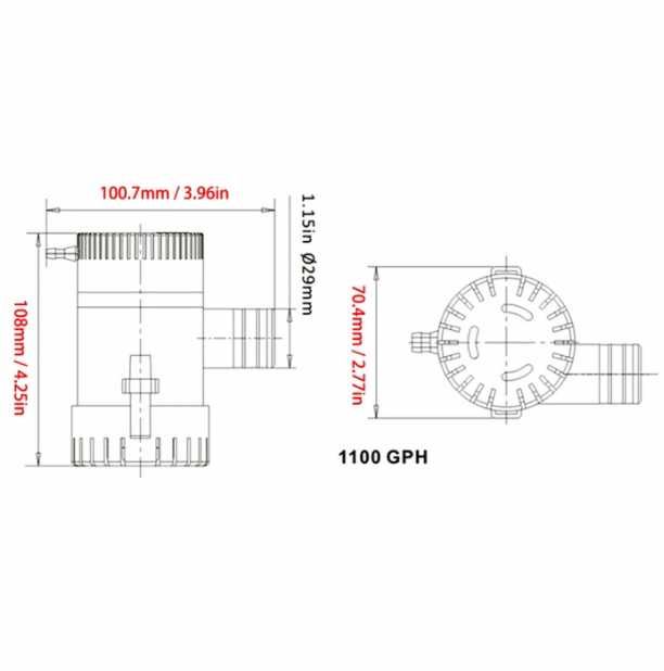 Отводнителна потопяема водна помпа на 12V 1100GPH 3500GPH