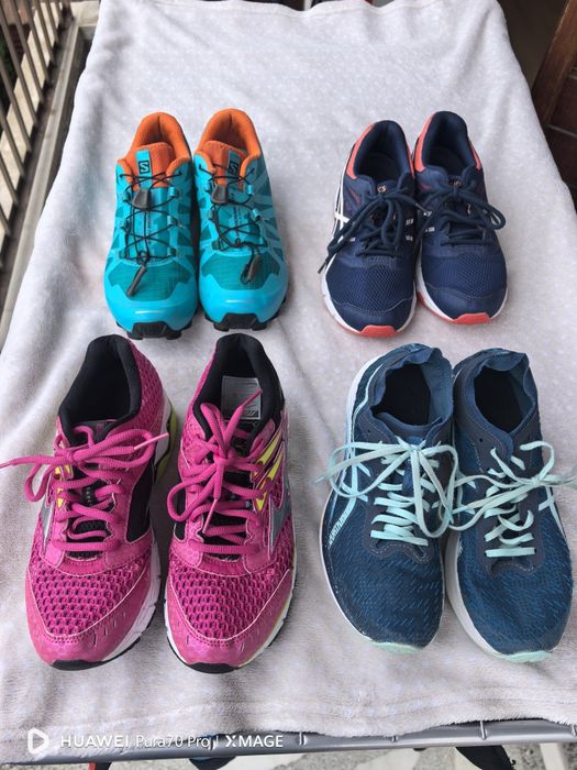 Страхотни женски маратонки asics и salomon номер 36.