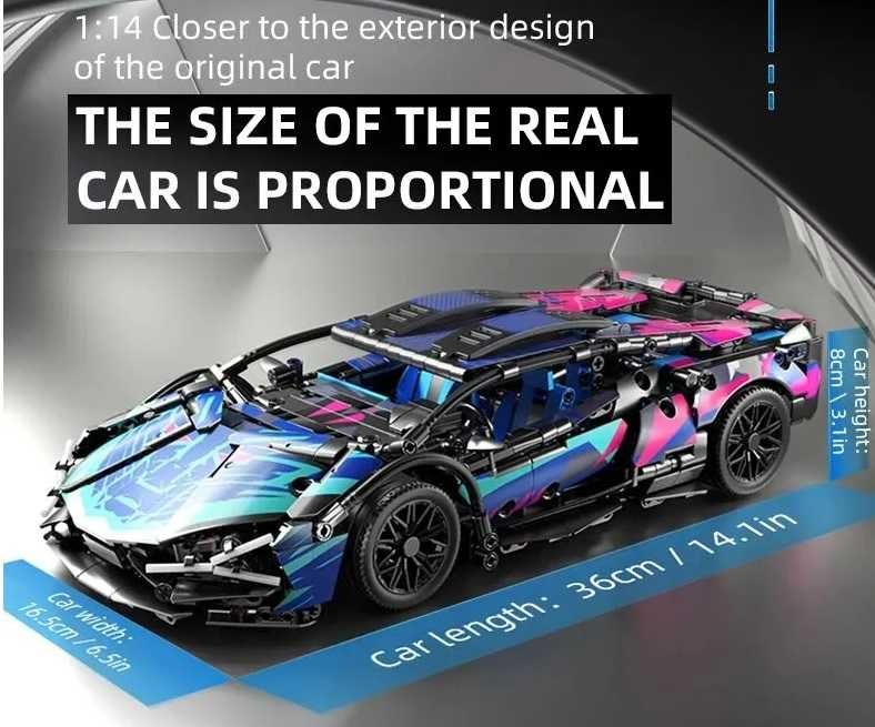 NEW Masina Sian Sc 1:14 Car Brick Cyberpunk Type Lego 1000+ pcs