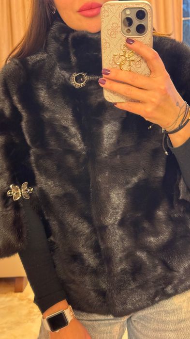 #125 Късо палто от норка.Визон.Яке от норка. Естествена кожа с косъм.