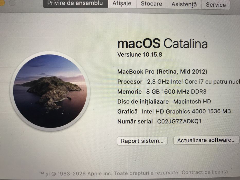 MacBook Pro 15.4 inch 8GB RAM i7 256 GB