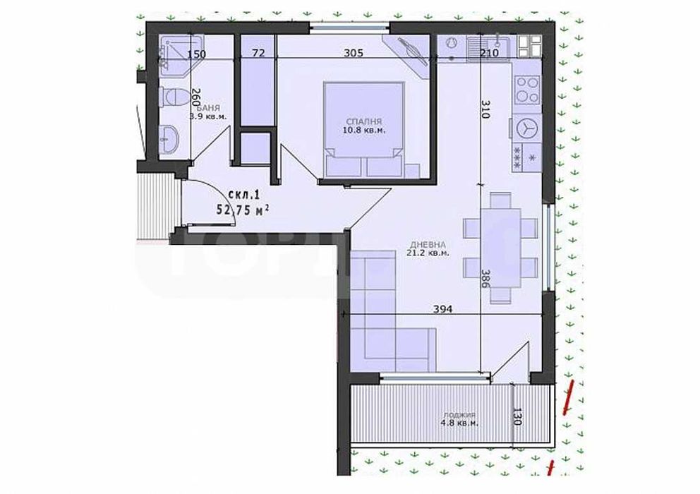 Продава се Двустаен апартамент в Варна, Възраждане 4 - 60 кв.м за 1689 €/кв.м - Снимка #1