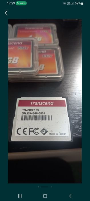 Card Transcend Compact Flash 133x 4 giga