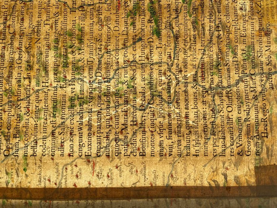 Hartă veche Transilvania din anul 1566 - Document istoric orginal