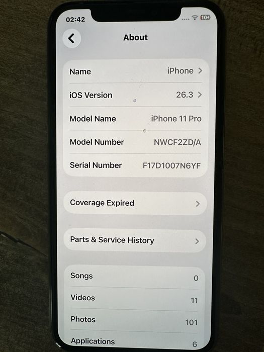 Iphone 11 Pro, Baterry 91%