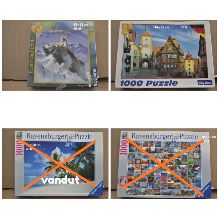Puzzle 500, 1000, 1500 piese Ravensburg, Clementoni, Educa