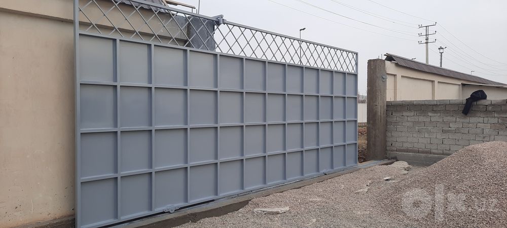 Откатные ворота  для производственных  баз  под ключ с автоматикой