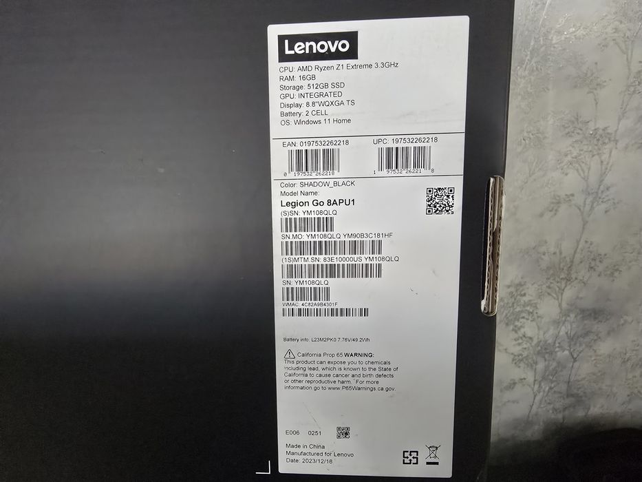 Lenovo Legion Go Z1 Extreme / 16GB / 4TB SSD (Идеальное состояние)