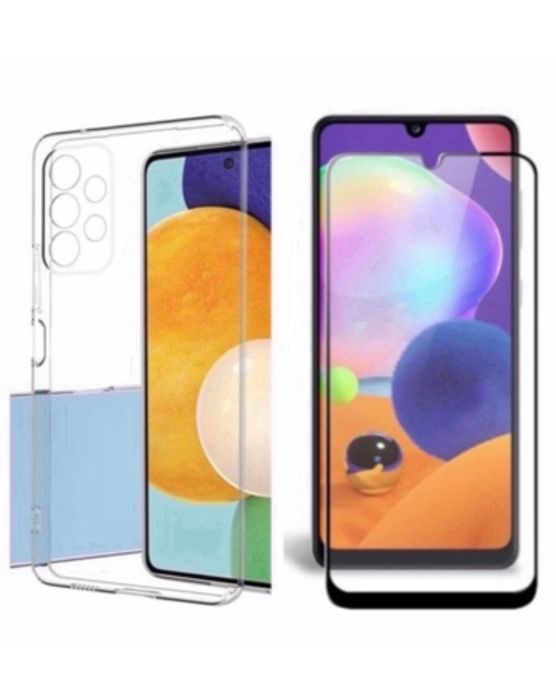 Samsung A24/A25/A35/A55/A56 Husa Silicon Crystal/Neagra + Folie Sticla