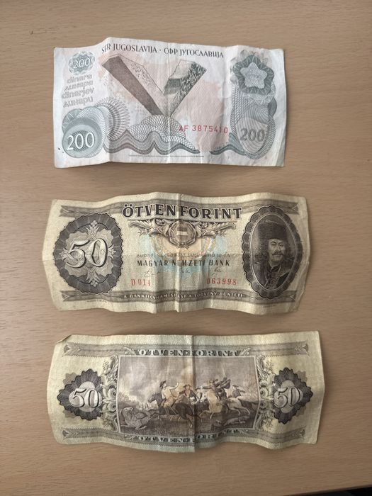 Bancnote vechii din Ungaria si Iugoslavia