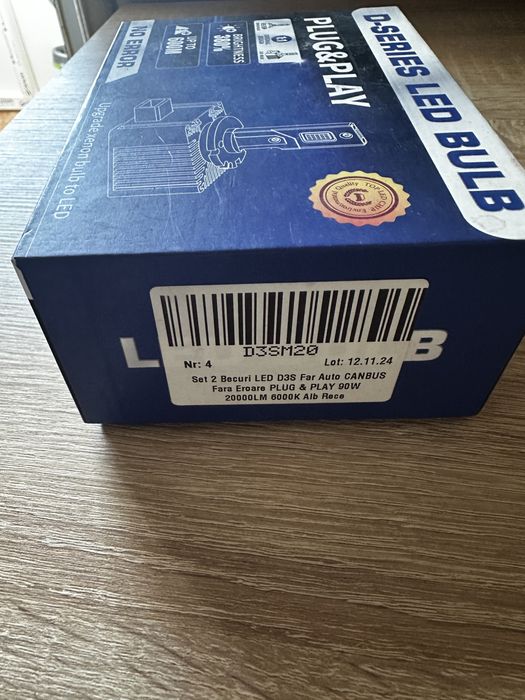 Set 2 Becuri LED D3S Far Auto CANBUS Fara Eroare PLUG & PLAY 90W