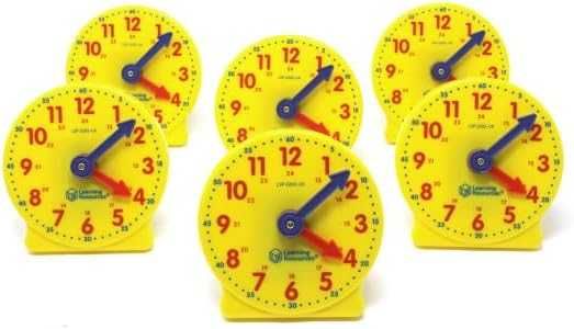 Нов Образователен комплект 6 броя часовници за учене на часа деца игра