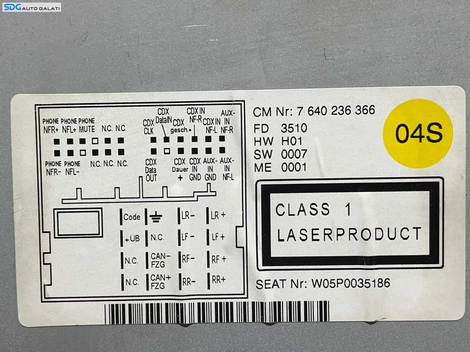 Unitate Radio CD Player RCD 310 Skoda Fabia 2 2007 - 2014 Cod 5P0035186 [L3081]