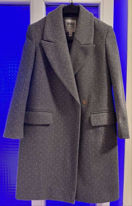 Palton River Island S cu tinte aplicate