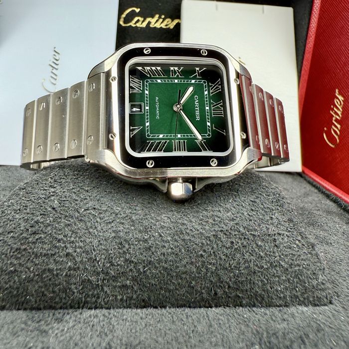 Santos de Cartier Green Dial Pe Stoc | Size L | 7400E | WSSA0062  2025