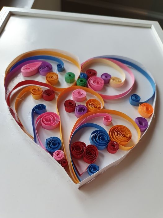 Tablou inima quilling 35x25cm