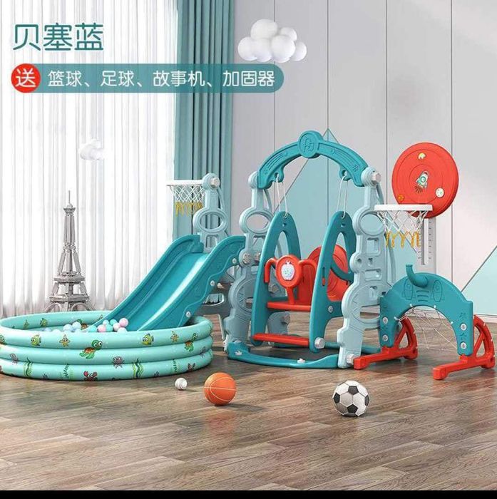 Горка качели сухой бассейн 100 шт мячик мячик Китой даставка бесплатна