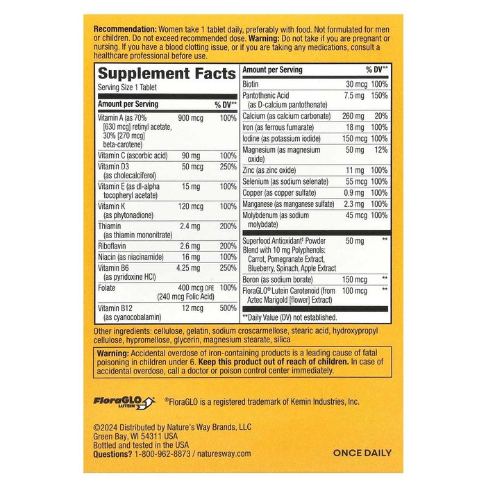 Мультивитамины для женщин, Nature's Way, Alive! 50 таблеток