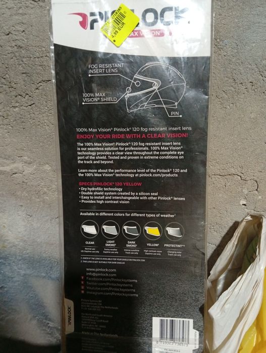 Lentila anticeata galbenă casca moto