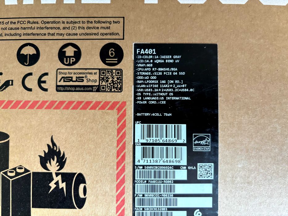 ASUS TUF A14 гейминг лаптоп - като нов, в гаранция с 8845HS и RTX 4050