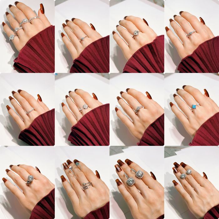 Серебряные кольца с муассанитом