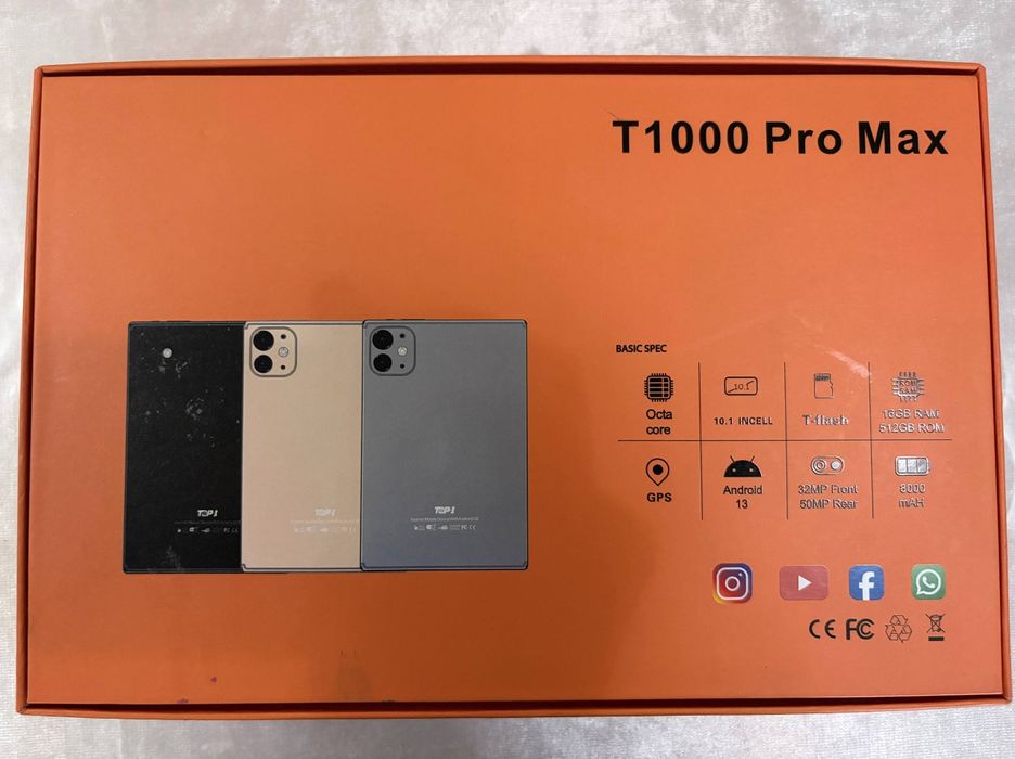 Kuchli T1000 Pro Max (Black) plansheti sotiladi + klaviatura