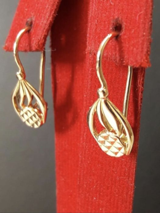 Золотые серьги 583 пробы Ананасики