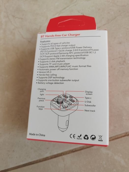 Set Transmitator Bluetooth Auto FM , Încărcare Rapidă