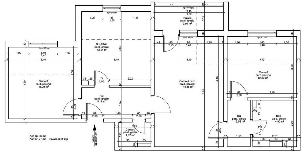Apartament cu 3 camere