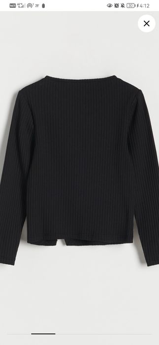 Bluzita neagra, Reserved cu decupaj inima, 6-7 ani