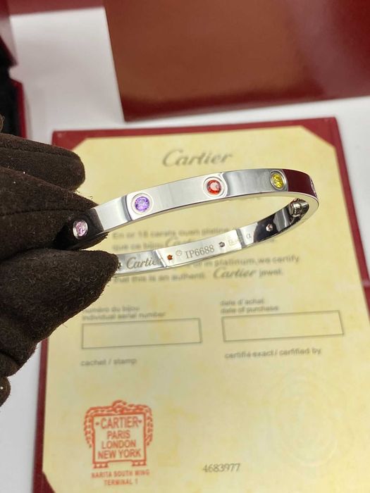 Cartier LOVE Bracelet 16 White Gold 750 with 10 Diamonds