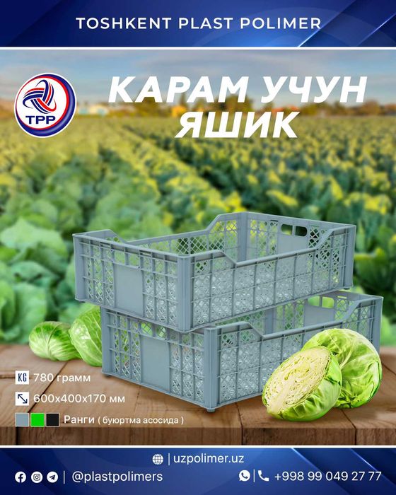 Ящик для крупных 600х400х250 60x40x25 | капусты | винограда | брокколи