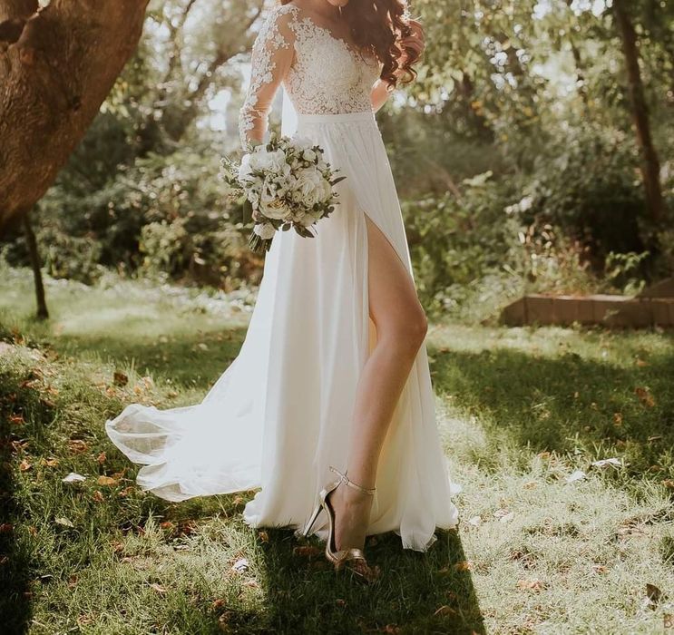 Rochie mireasa Beatrice Gale xs din dantela si voal