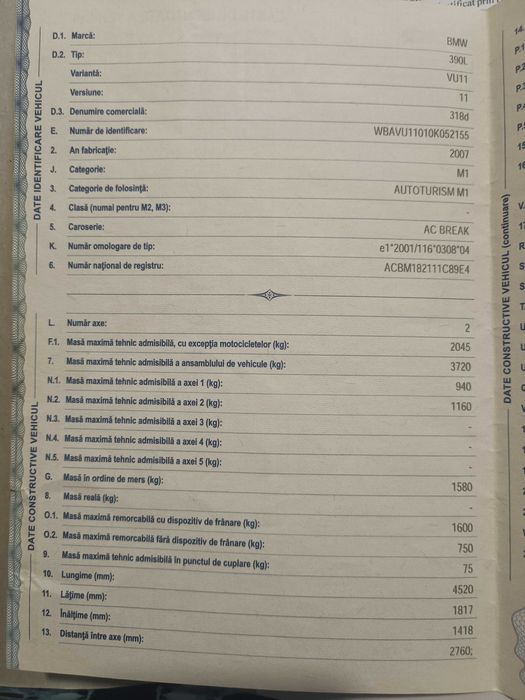 Vând B.M.W seria 3 e 90