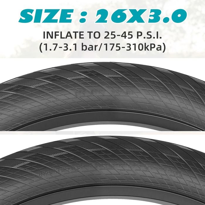 Set doua anvelope cu doua camere pt Fat Bike normal / electric 26 X3.0