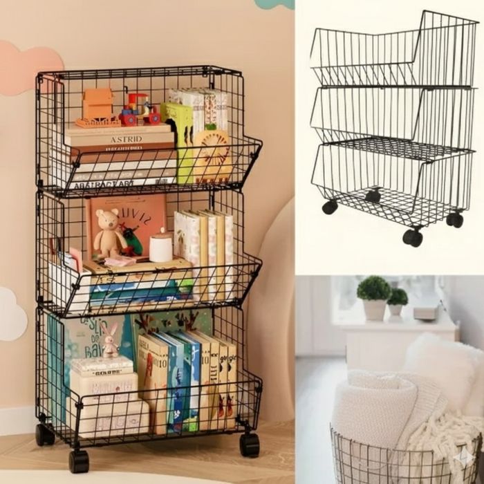 Практичен стелаж на колелца 3 нива