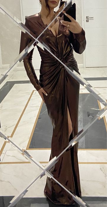 Rochie lunga bronz inchis marime xs noua