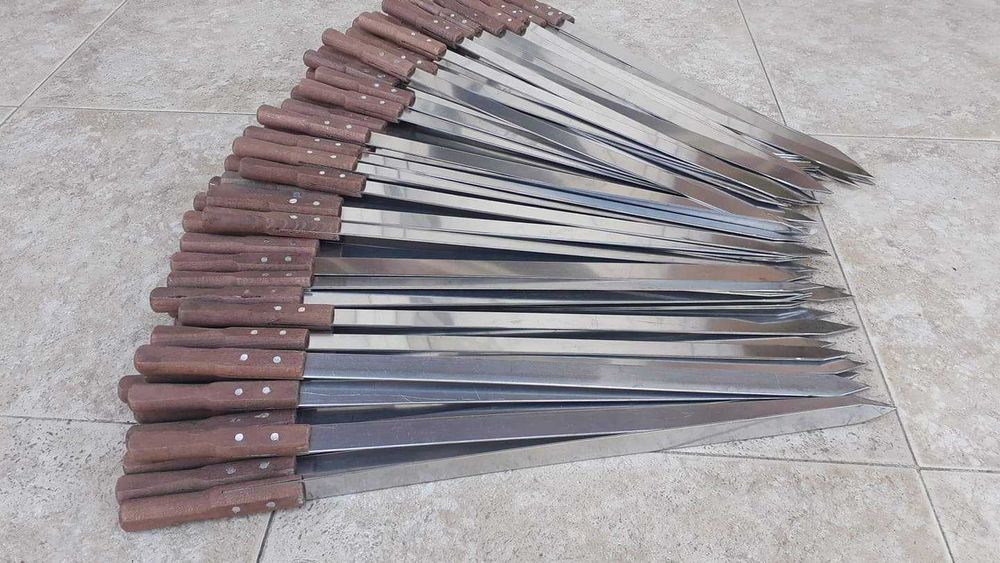 Плоски неръждаеми шишове за барбекю