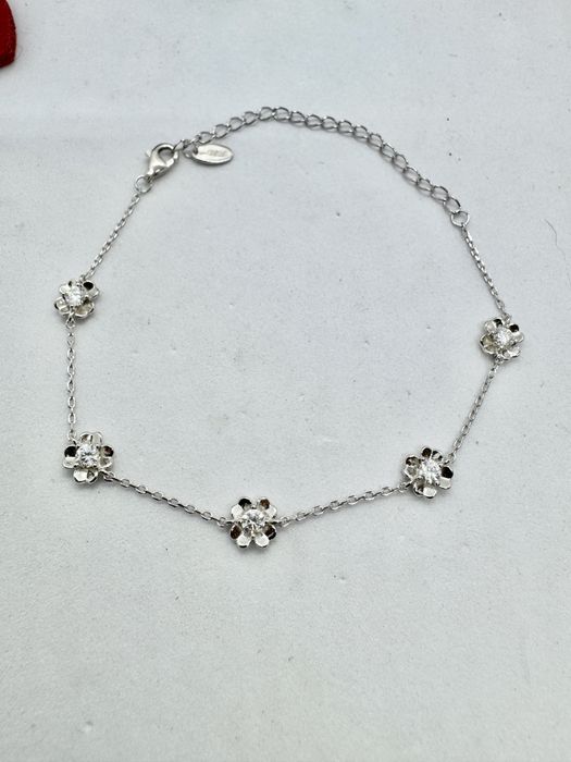 Сребърна гривна с мойсанит (диамант) 0.5 карата