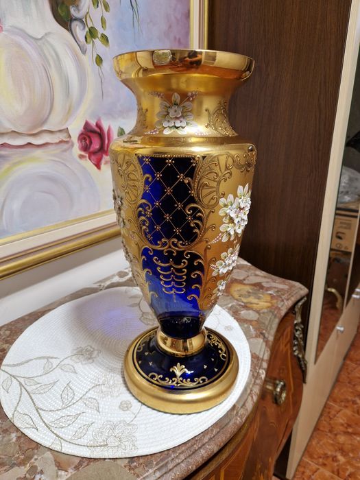 Топ- Уникална огромна антикварна ваза Бохемия